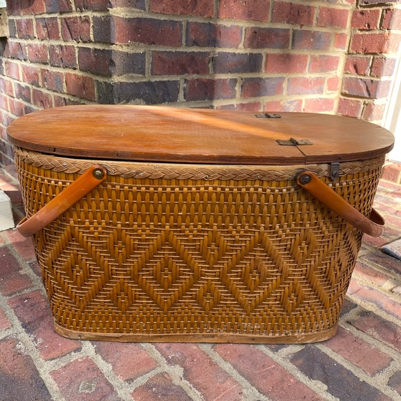 Redmon Peru Ind Other Vintage Redmon Peru Ind Wooden Picnic Basket Poshmark